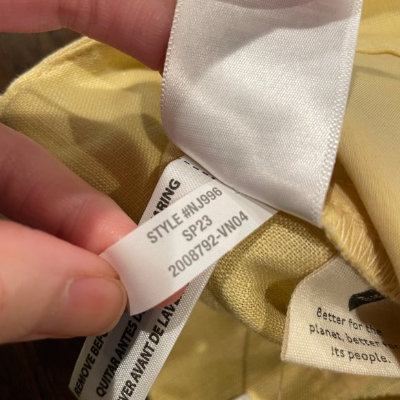NWT Madewell Sz 16 Harlow Wide-Leg Linen Pants Light Straw Yellow Pleated NJ996 - Picture 12 of 12